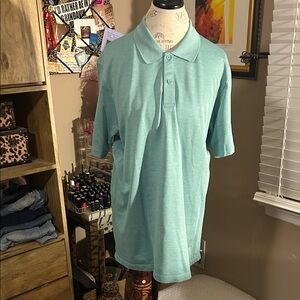 Uniqlo Men's Light Teal Polo Shirt - Large